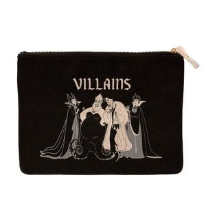 Coach Disney X Large Black White Pouch Clutch with Villains Motif #CC830 NEW